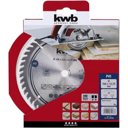 Kwb - 584168 - Lame de scie circulaire de table haute precision en bois dur et bois dur 156 x 127 mm 48 dents Z-48