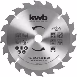 Informations techniques Dimension produit, Ø : 160 mm Ø de perçage : 16 mm Lame de scie pour scie circulaire manuelle Ø 160 x ...