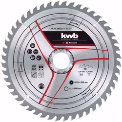 Lame de scie TCT 48 dents, Ø 216 mm, alésage central 30 mm, épaisseur 1,6 mm Pour bois durs, bois tendres, contreplaqués et b ...