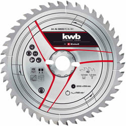 KWB - Lame de scie tct fine pour scies à onglet et tables de sciage - 250 mm - 42 dents