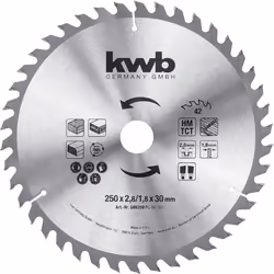 Informations techniques Dimension produit, Ø : 250 mm Ø de perçage : 30 mm Lame de scie à panneaux de particules Ø 250 x 30 m ...