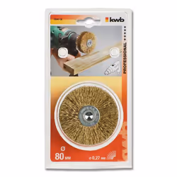 kwb 604030 Roue de fil et brosse en fil d'acier Roue à rayons 8 cm