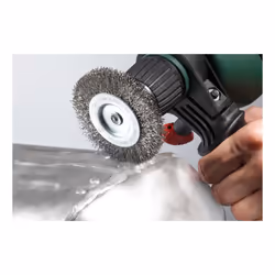 kwb 609810 Roue de fil et brosse en fil d'acier Roue à rayons 7,5 cm