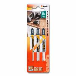 kwb 622320, Lames de scie sauteuse, Bois dur, Laminé, Panneau laminé, Plastique, Bois, Bimétal, Acier inoxydable, 8,3 cm, 3 p ...