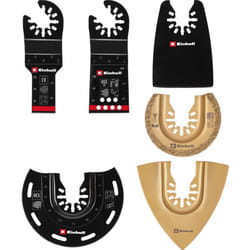 Einhell Set de 6 Accessoires universels pour outils multifonctions (lame de scie plongeante BIM et CrV, lame de scie semi-circulaire HCS, lame de
