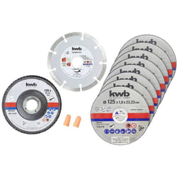kwb 712042 Jeu de disque à tronçonner 125 mm 10 pc(s) acier inoxydable, Pierre, acier