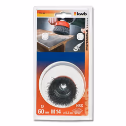 kwb 719106 Roue de fil et brosse en fil d'acier Brosse coupe 6 cm