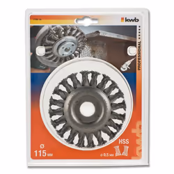kwb 719530 Roue de fil et brosse en fil d'acier Roue à rayons 11,5 cm