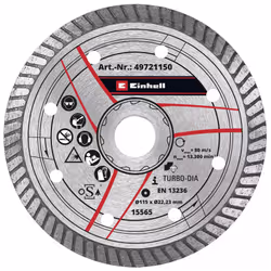 Einhell 49721150, Disque de coupe, Vitrocéramique, Béton, Grès cérame fin, Granit, Marbre, pierre, Carrelage, Einhell, 2,22 c ...