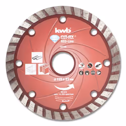 kwb 797140, Disque de coupe, 2,2 cm, 11,5 cm, 2,1 mm, 7 mm, Rouge