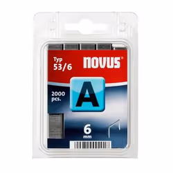 Novus A Typ 53/6, Pack d'agrafes, 0,75 mm, Fixation, 2000 agrafes, A 53/6, Acier inoxydable