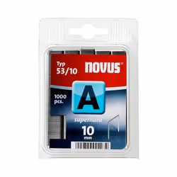 Novus A Typ 53/10 superhart, Pack d'agrafes, 0,75 mm, Fixation, 1000 agrafes, A 53/10, Acier inoxydable