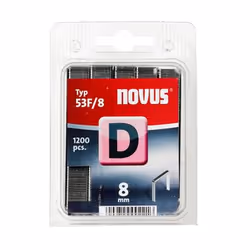 Novus D Typ 53F/8, Pack d'agrafes, 0,75 mm, Fixation, 1200 agrafes, D 53F/8, Acier inoxydable