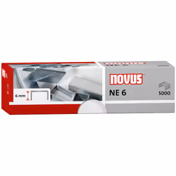 Novus NE 6, Pack d'agrafes, 6 mm, Fixation, 5000 agrafes, Acier inoxydable, 20 feuilles