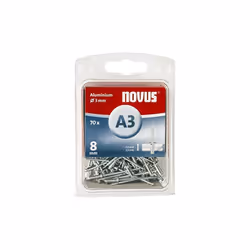 NOVUS 045-0029 BLISTER DE 70 RIVETS AVEUGLES ALU Ø 3 X 8 MM ROUGE