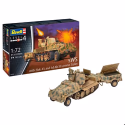 Maquette véhicule militaire : sWS mit Flak-Aufbau als Sfl. mit 37cm Flak 43