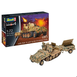 Maquette véhicule militaire : sWS mit Flak-Aufbau als Sfl. mit 37cm Flak 43