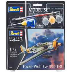 Coffret Maquette Avion Focke Wulf Fw190 F-8 - 1/72 - Revell 63898 - Plastique - Adulte - Mixte