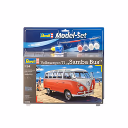Revell Model Set Volkswagen T1 Samba Bus, Modèle de fourgon, Kit de montage, 1:24, Volkswagen T1 Samba Bus, Très difficile, 1 ...