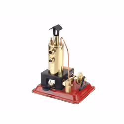 Wilesco D3 Steam Engine, Noir, Laiton, Rouge