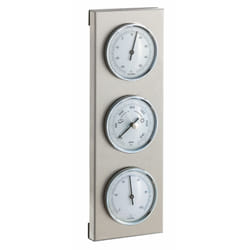 TFA-Dostmann 20.2034.02 station météo analogique Acier inoxydable Baromètre d'intérieur, Hygromètre d'intérieur, Thermomètre d'intérieur, Baromètre d'extérieur, Hygromètre extérieur, Thermomètre d'extérieur