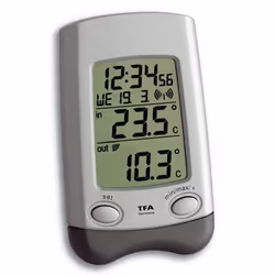 TFA-Dostmann Wave, Gris, Argent, -10 - 60 °C, 14 - 140 °F, -40 - 60 °C, -40 - 140 °F, AA