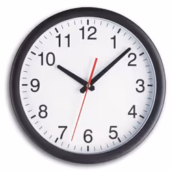 TFA-Dostmann 98.1077, Mur, Quartz clock, Rond, Noir, Blanc, Plastique, Verre