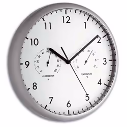 TFA-Dostmann 98.1072, Mur, Horloge à quartz, Rond, Argent, Plastique, AA