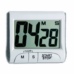 TFA-Dostmann 38.2021.02, Minuteur numérique de cuisine, Blanc, 99 min, Plastique, LCD, Magnétique
