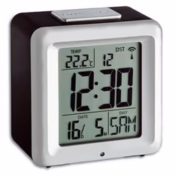 TFA-Dostmann 60.2503, Réveil numérique, Noir, Argent, 12/24h, -5 - 50 °C, F, °C, Batterie