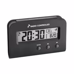 TFA-Dostmann 60.2513.01, Réveil numérique, Rectangle, Noir, Plastique, LCD, Batterie