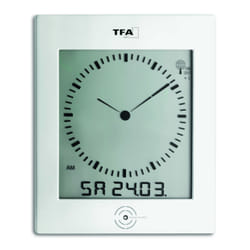 TFA-Dostmann 60.4506 Horloge murale et de table Horloge numérique Rectangle Blanc