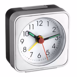 TFA-Dostmann 60.1019, Réveil à quartz, Carré, Blanc, Plastique, Analogique, Batterie