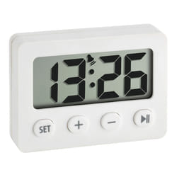TFA-Dostmann 60.2014.02 réveille-matin Réveil à quartz Blanc