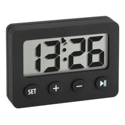 TFA-Dostmann 60.2014.01 réveille-matin Réveil à quartz Noir