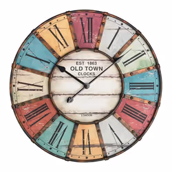 TFA-Dostmann 60.3021, Mur, Mechanical clock, Cercle, Cyan, Ivoire, Rouge, Jaune, AA, 1,5 V