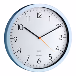 TFA-Dostmann 60.3517, Mur, Digital clock, Cercle, Bleu, Blanc, Aluminium, Verre