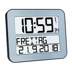 TFA-Dostmann 60.4512.54, Réveil numérique, Rectangle, Argent, Plastique, Batterie, AA