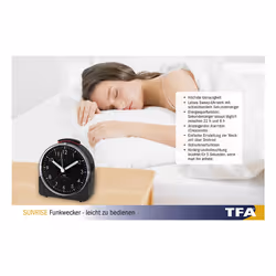 TFA-Dostmann 60.1513.01 réveille-matin Noir - Vue supplémentaire 4