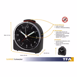 TFA-Dostmann 60.1513.01 réveille-matin Noir - Vue supplémentaire 5