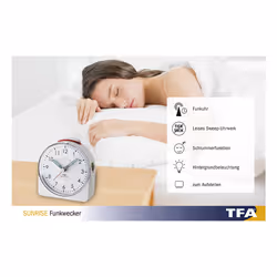 TFA-Dostmann 60.1513.02 réveille-matin Blanc