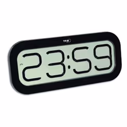 TFA-Dostmann 60.4514, Table, Horloge numérique, Ovale, Noir, LCD, Batterie