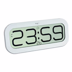 TFA-Dostmann 60.4514, Table, Horloge numérique, Ovale, Blanc, LCD, 321 mm