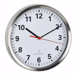 TFA-Dostmann 60.3529.02, Mur, Quartz clock, Rond, Argent, Blanc, Acier inoxydable, Verre