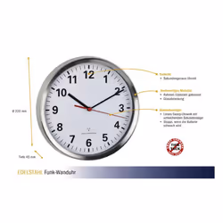TFA-Dostmann 60.3529.02 wall/table clock Mur Quartz clock Rond Argent, Blanc