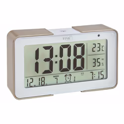 TFA-Dostmann 60.2540.53, Réveil numérique, Rectangle, Beige, Blanc, Plastique, -20 - 70 °C, Batterie