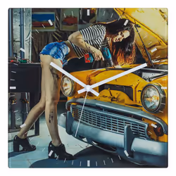 TFA-Dostmann Rockabilly, Mur, Quartz clock, Carré, Multicolore, Verre, AA