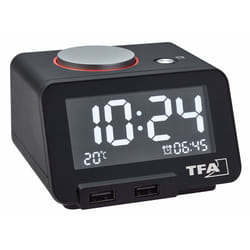 TFA-Dostmann Homtime Réveil à quartz Noir
