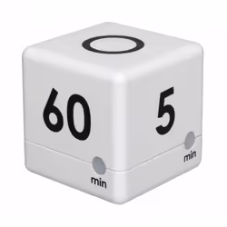 TFA-Dostmann CUBE-TIMER, Minuteur numérique de cuisine, Noir, Blanc, 60 min, Plastique, Autonome, AAA