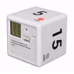 TFA-Dostmann CUBE-TIMER Minuteur numérique de cuisine Noir, Blanc